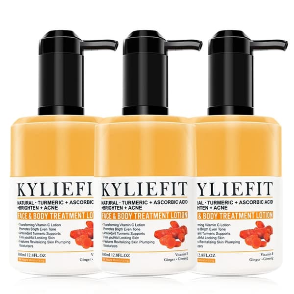 Kurkuma Ansiktsrengöring, Upplysande, Akne Reducering,3 Flaska Lotion