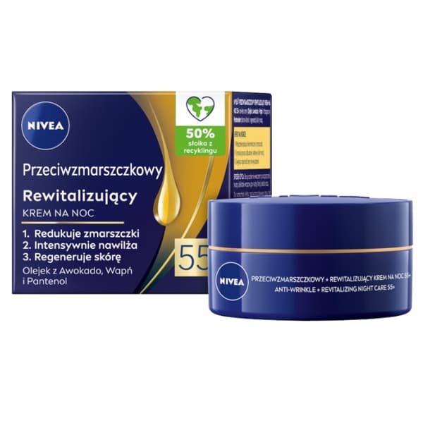 Anti-rynke + Revitaliserende natcreme 55+ 50ml