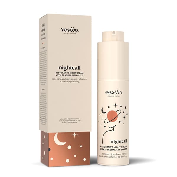 Resibo Nightcall regenererande nattkräm med en subtil solbränna effekt, 50 ml