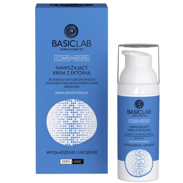 Basiclab - Kosteuttava voide ektoiinilla, 3% laktobionihappoa, arginiinia kevyellä koostumuksella, tasoittava ja rauhoittava, 50ml