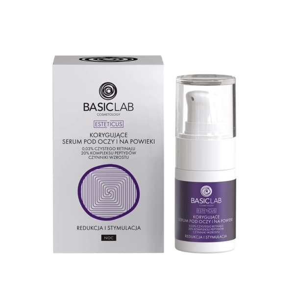 BASICLAB - Korrigerande ögonserum med retinal reduktion och stimulering, 15ml