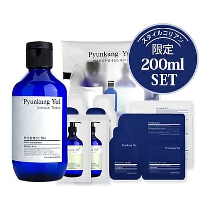 Pyunkang Yul Essence Toner 200 ml Pouch Set 1 Trial Kit - Voimakkaasti kosteuttava kasvovesi + Pyunkang Yulin testaajat