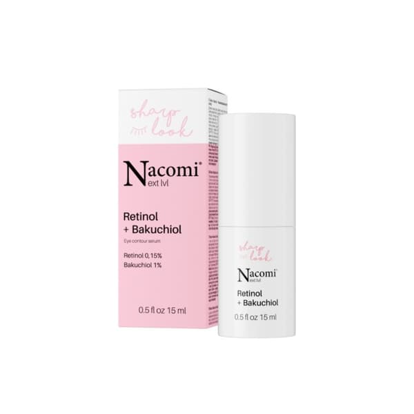 NACOMI Next level Anti-wrinkle silmäseerumi, Retinol 0,15% + Bakuhiol 1% 15 ml