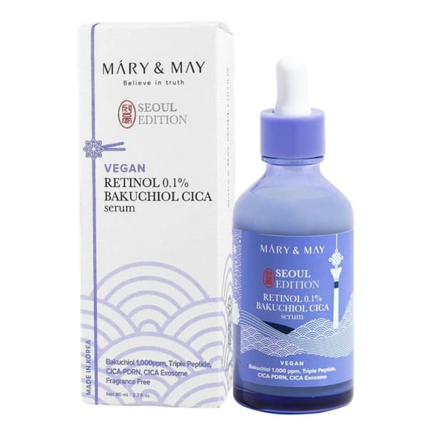 Mary&May Seoul Edition Vegan Retinol 0,1% Bakuchiol CICA Serum 80 ml - ikääntymistä estävä seerumi