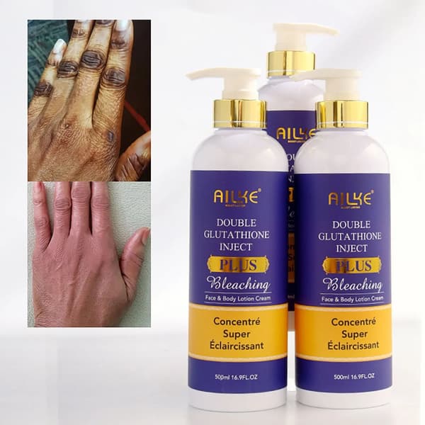 AILKE Glutation Hudvårdskit, 24K Blekande Serum, Fuktgivande Kroppslotion,3 Flaska Lotion