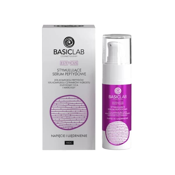 BASICLAB Stimuloiva peptidi-kasvoseerumi yölle 25 % peptidikompleksi, 30 ml