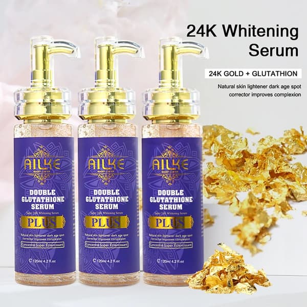 Hvidnende Kropslotion, 500ml, Beriget med Glutathion,3 pakke serum