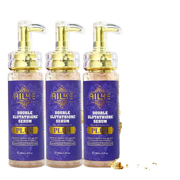 Hvidnende Kropslotion, 500ml, Beriget med Glutathion,3 pakke serum
