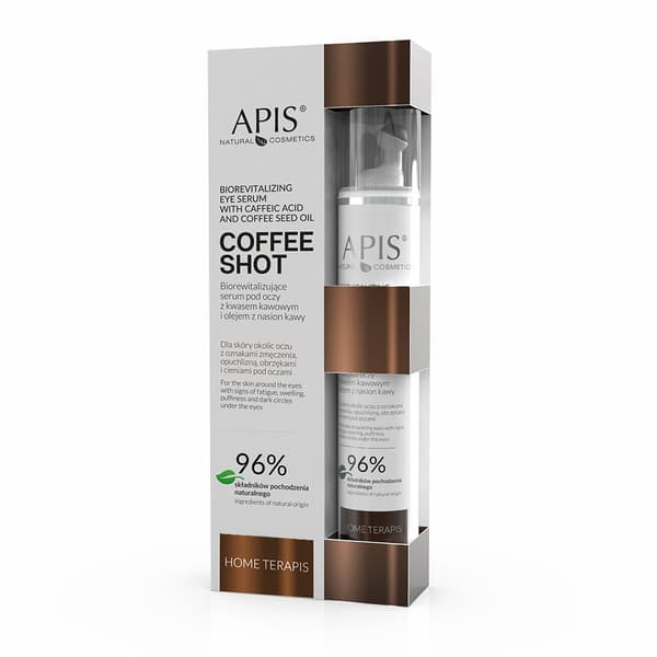 Apis COFFEE SHOT Etusivu terApis Biorevitalisoiva silmänympärysseerumi kahvihapolla ja kahvinsiemenöljyllä 10 ml /8635