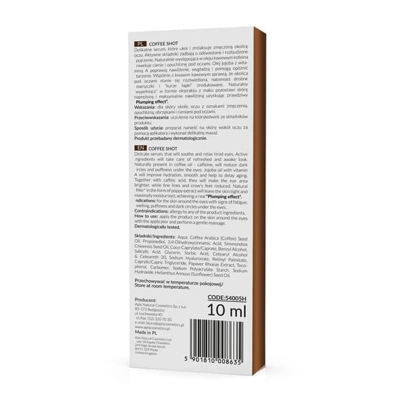 Apis COFFEE SHOT Etusivu terApis Biorevitalisoiva silmänympärysseerumi kahvihapolla ja kahvinsiemenöljyllä 10 ml /8635