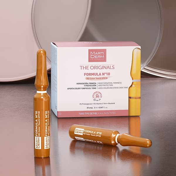 MartiDerm The Originals Formula No 10 HD Color Touch SPF30, kosteuttava ja kiinteyttävä kasvoseerumi ampulleissa 30x2ml