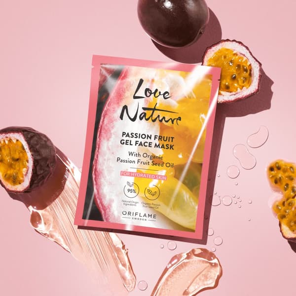 Oriflame Love Nature Gel ansigtsmaske med økologisk passionsfrugtkerneolie - Passionsfrugt 10 ml
