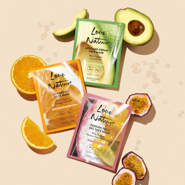 Oriflame Love Nature Gel ansigtsmaske med økologisk passionsfrugtkerneolie - Passionsfrugt 10 ml