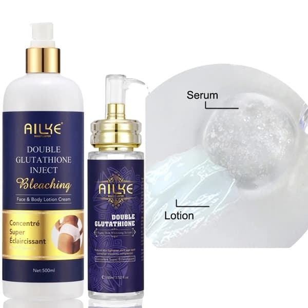 Ailke Whitening Lotion, Glutation & Niacinamid, 500ML Återfuktande Formel,2 i 1 Glutathione