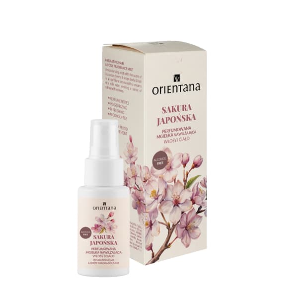 ORIENTANA Sakura Parfymerad Fuktgivande Mist för Kropp och Hår, 50 ml