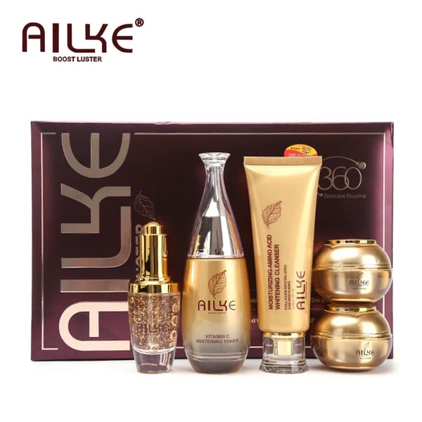 AILKE Whitening Ansiktsvårdset, Fuktgivande Formel, Kollagenberikad,5 i 1 set