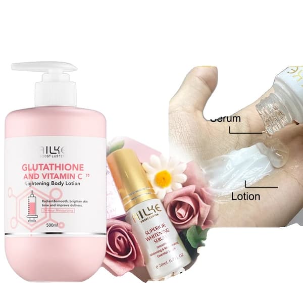 Ljusande kroppslotion, 500 ml volym, Glutation & Vitamin C,2 i 1 set (LOTION)