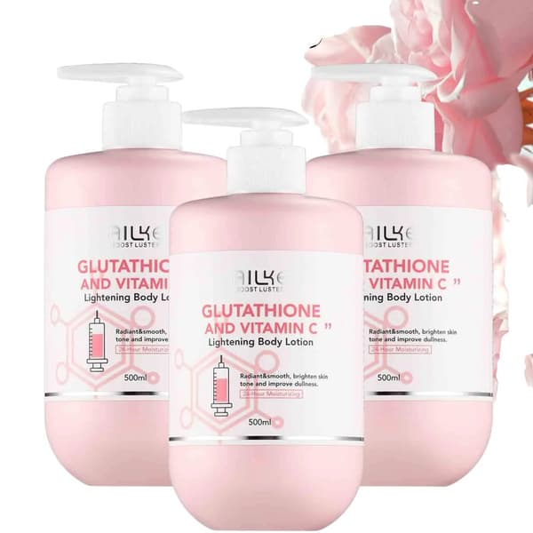 Ljusande kroppslotion, 500 ml volym, Glutation & Vitamin C,3-pack lotion