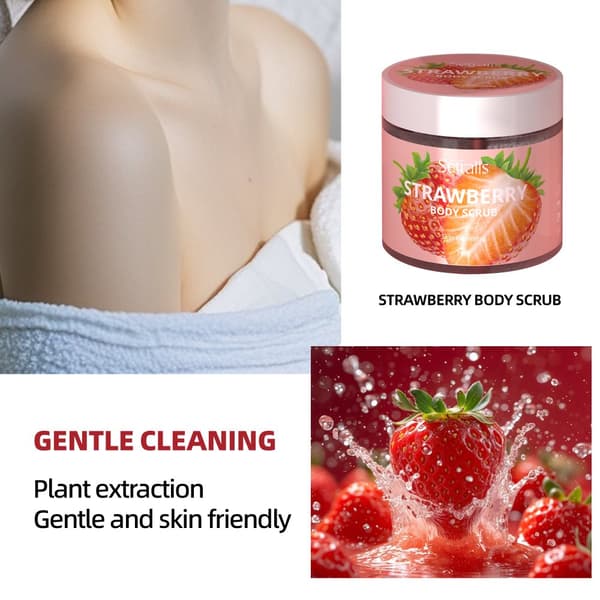 Séfralls hudvårdssats, naturliga ansiktsoljor, exfolierande jordgubbsskrubb för kroppen,6 St