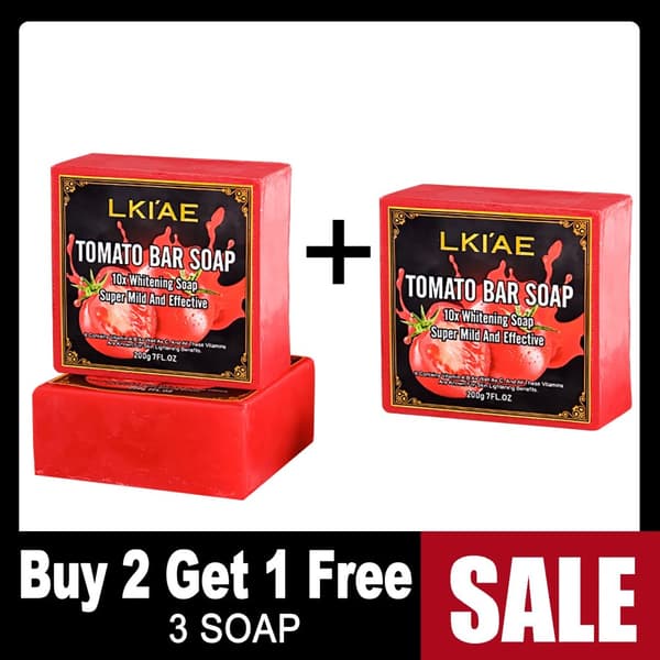 LKIAE Tomat Tvål, 10x Blekning, Minskar Mörka Fläckar,KÖP 2 FÅ 1 GRATIS