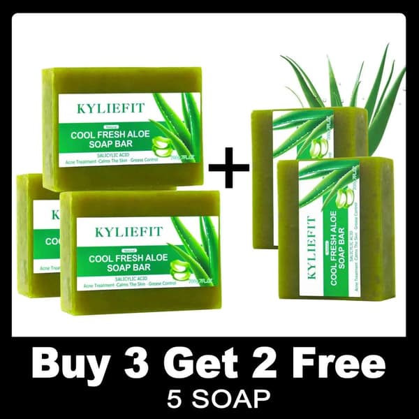 KYLIEFIT Aloe Vera Tvål, Anti-Fläckar, Oljekontroll,Köp 3, få 2 gratis