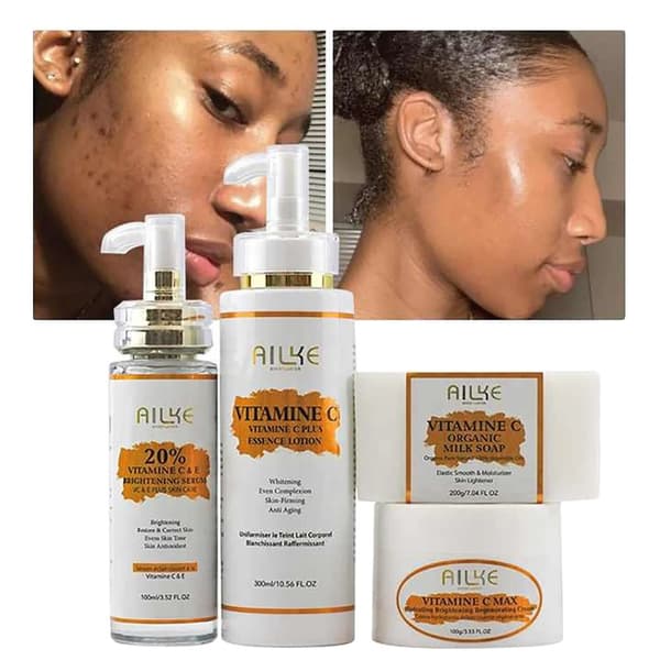 Vitamin C Ljusnande Kräm, Ekologiska Ingredienser, Anti-Aging Fördelar,4 i 1-set