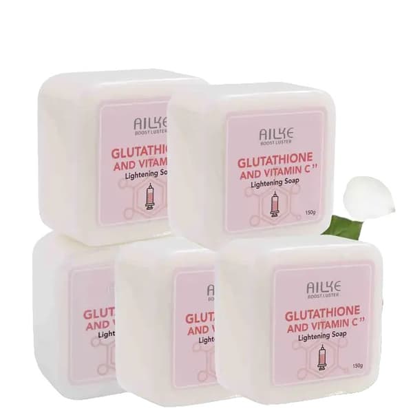 Hudplejende hudplejesæt, C-vitamin, glutathion, dyb hydrering, glat og blød hud, forbedret hudens glød., 5 Pakke Sæbe