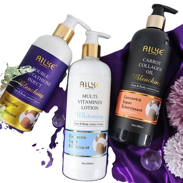 Ailke Whitening Lotion, Glutation & Niacinamid, 500ML Återfuktande Formel,3 i 1-set