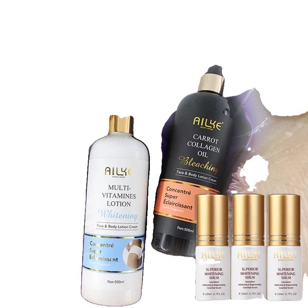 Krops lotion, Hvidgørende formel, Fugtgivende, Egnet til tør og sort hudtype., 6 i 1 sæt