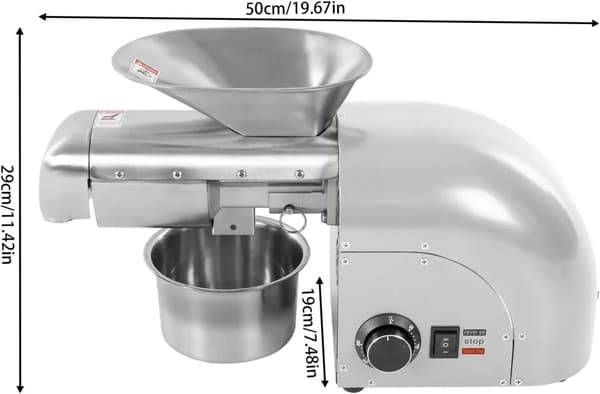 Öljypuristuskone, 1250W Teho, 95% Öljytuotto,Hopea