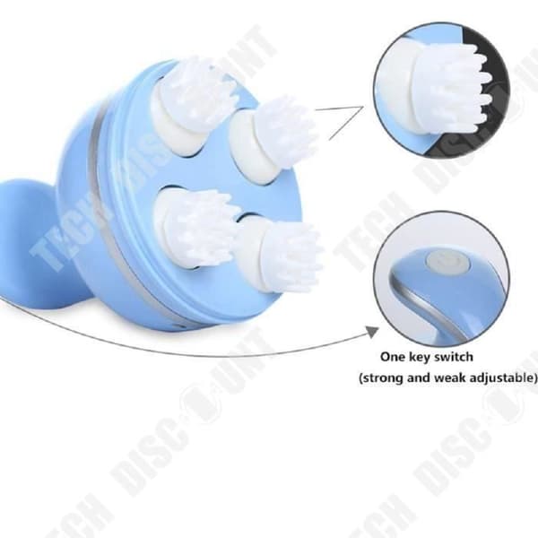 TD® 3D Knådande Silikon Multifunktionell Dragon Grip Head Massager Elektrisk laddning Knådande Läder Massagemaskin