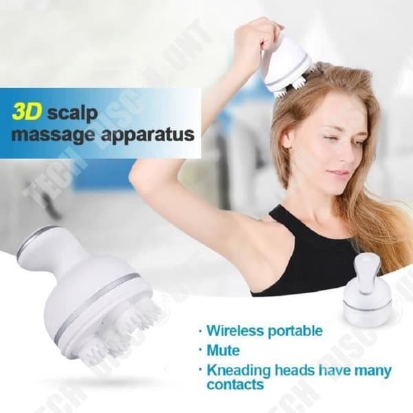 TD® 3D Knådande Silikon Multifunktionell Dragon Grip Head Massager Elektrisk laddning Knådande Läder Massagemaskin