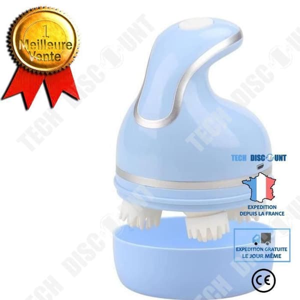 TD® 3D Knådande Silikon Multifunktionell Dragon Grip Head Massager Elektrisk laddning Knådande Läder Massagemaskin