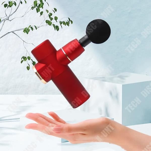 TD® Elektrisk fascia pistol för muskelreformering, mini massageapparat i röd färg, avkopplande massagepistol i fickformat