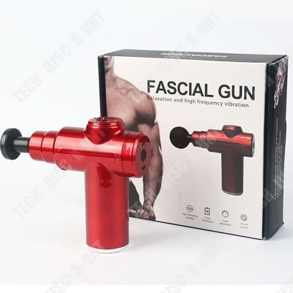 TD® Elektrisk fascia pistol för muskelreformering, mini massageapparat i röd färg, avkopplande massagepistol i fickformat