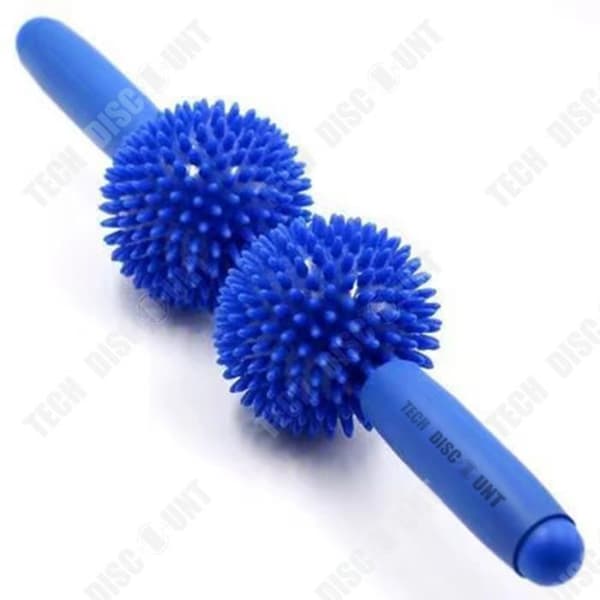 TD® Mass Muscle Avslappning Yoga Meridian Slim Kalv Massage Stick Roller Double Ball Igelkott Fascia Massage Stick