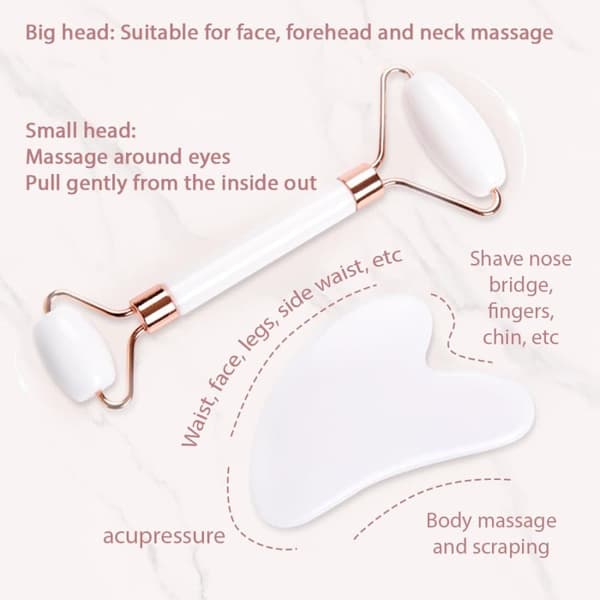 Gua Sha- ja Jade-rullasarja, Jade Gua Sha -lauta- ja kasvorullasarja, kasvojen kaavintahierontalaite, ikääntymistä estävä hierontaväline