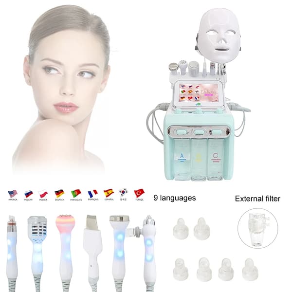 Vatten Syre Hydro Dermabrasion Maskin, Hudföryngring, Djup Rengöring,7IN1-628