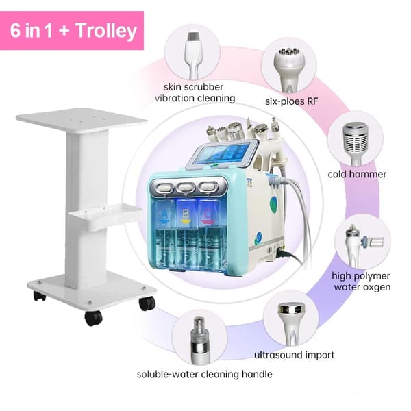 Hydrodermabrasionsmaskin, 6-i-1 hudbehandling, syreinsprutningsteknik,6IN1 EU