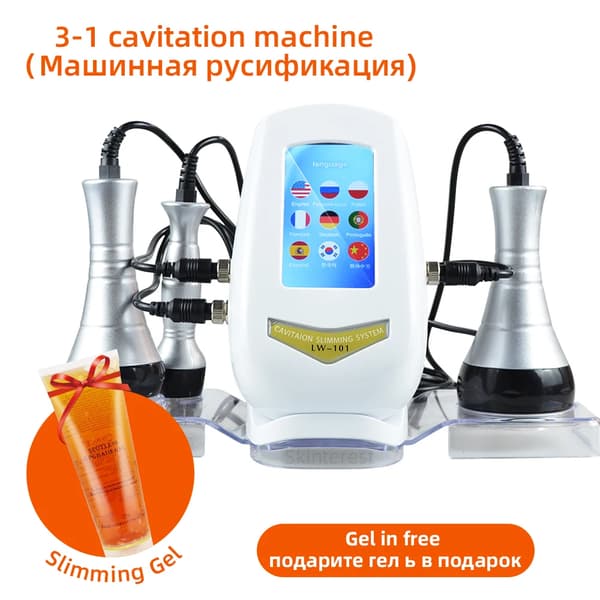 Skönhetskropp Slimmande Massager, Kavitationsteknologi, Multifunktionella Skönhetshuvuden,3 i 1