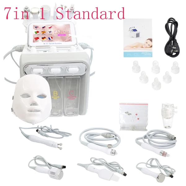 Hydro Bio-lifting Ansiktsmaskin, 7 i 1 multifunktionsmaskin, 7 tum skärm, 1.1MHZ ultraljudsfrekvens,9 Språkstandard, EU