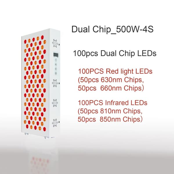 LED Röd Ljusterapi Panel, 400W Effekt, Hela Kroppen Behandling,500W-4S