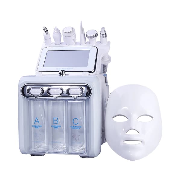 6 i 1 Hydro Dermabrasion Maskine, Vand Ansigtsrenser, Hydrogen Oxygen Spray,EU-stik