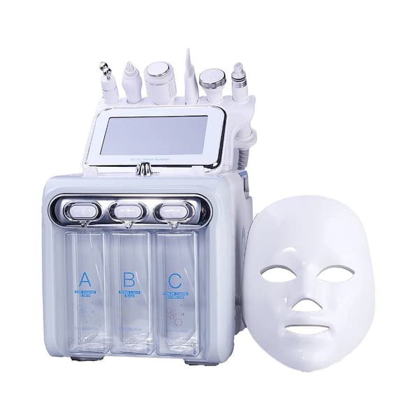 6 i 1 Hydro Dermabrasion Maskine, Vand Ansigtsrenser, Hydrogen Oxygen Spray,EU-stik