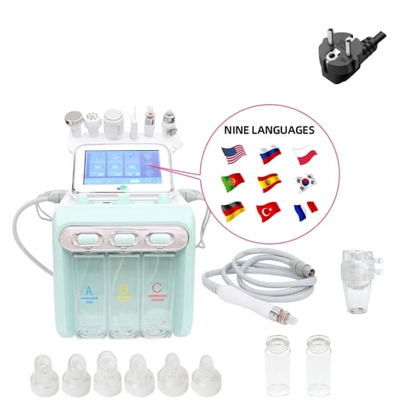 Hydro Dermabrasion Maskine, 6-i-1 Hudbehandling, Oxygen Injektions Teknologi,6IN1 EU