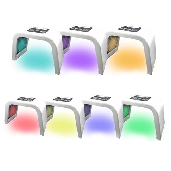 Foldbar LED Ansigtsenhed, 7-Farvet LED Terapi, Aknebehandling, Hudfornyelse