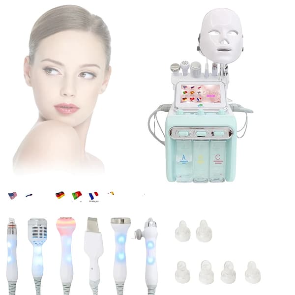 Vand Oxygen Hydro Dermabrasion Maskine, Hudfornyelse, Dyb Rensning,7IN1-628