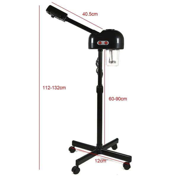 Ansigtsspa, 220V, Justerbar højde 112-132 cm, Sort,Enkelt rør