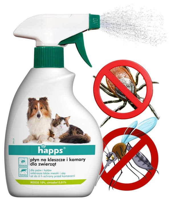 Mygg- och fästingvätska för djur 200ml Happs