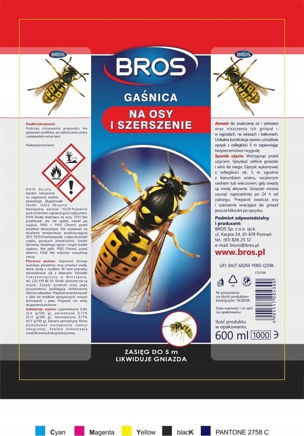 Brandslukker til hvepse og hvepse spray 600 ml op til 5 m